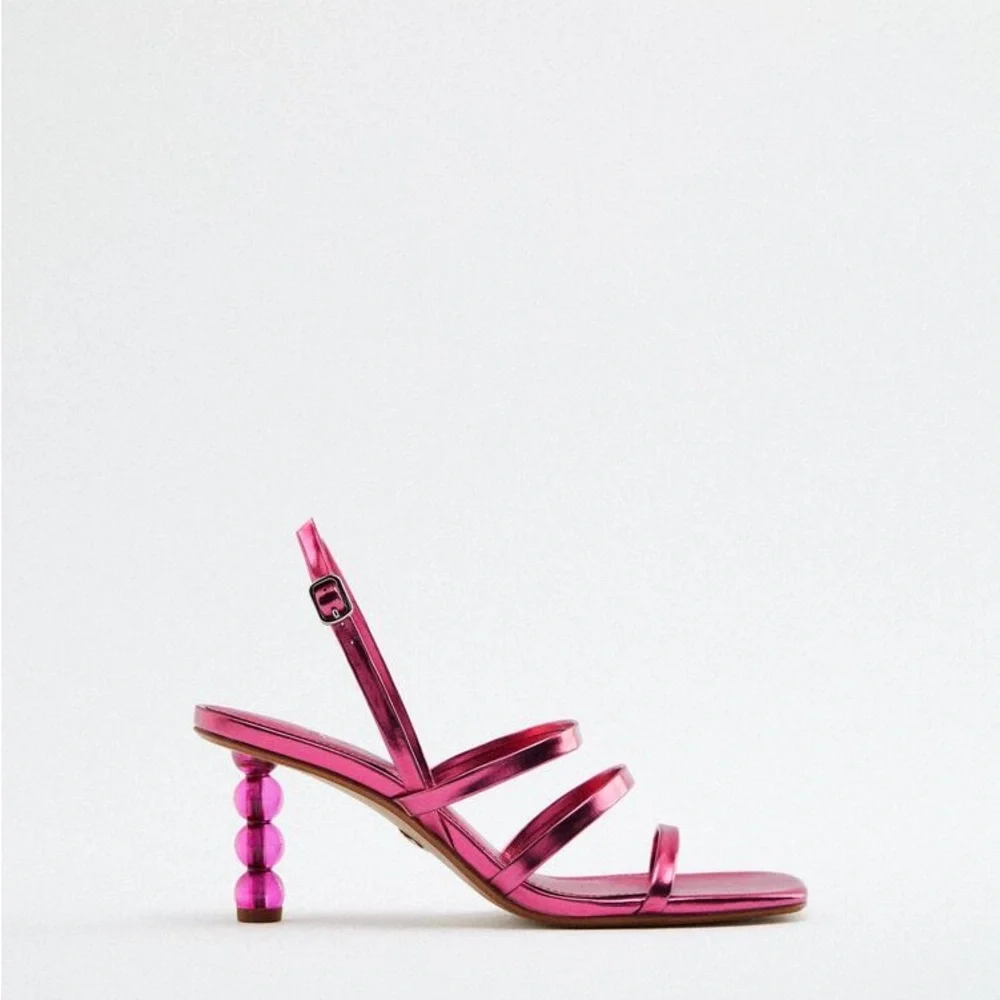 Zara Pink Sandals Stral Sz 41